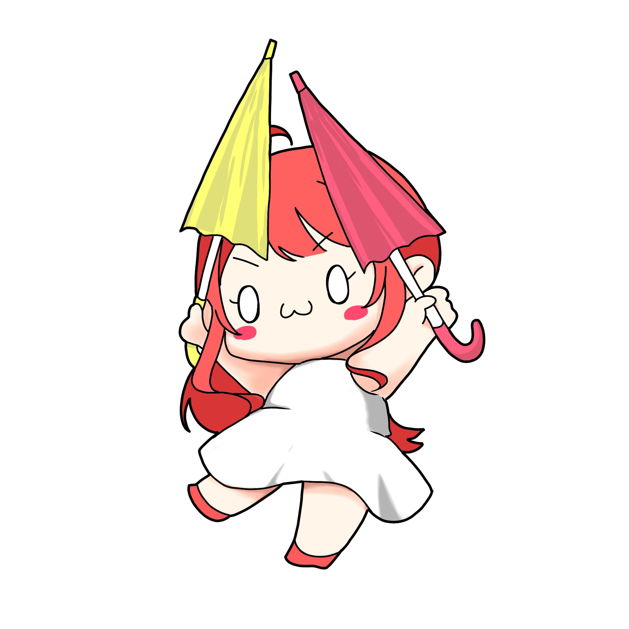 【ミニキャラ】椿べにまる様 ／ 傘二刀流⚔️べにまる-1