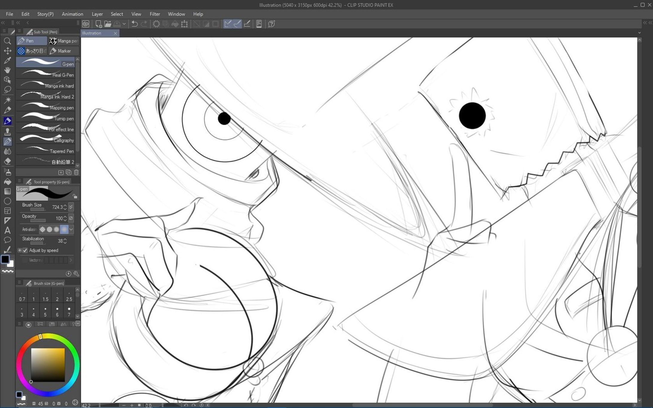 in about 6 hrs will be streaming the process of this #fanart 
don't miss it uwu/

https://www.twitch.tv/nocnocsikemen

#faust #guiltygear #hitotsume #eve #anime #manga #game #sketch #wip-1