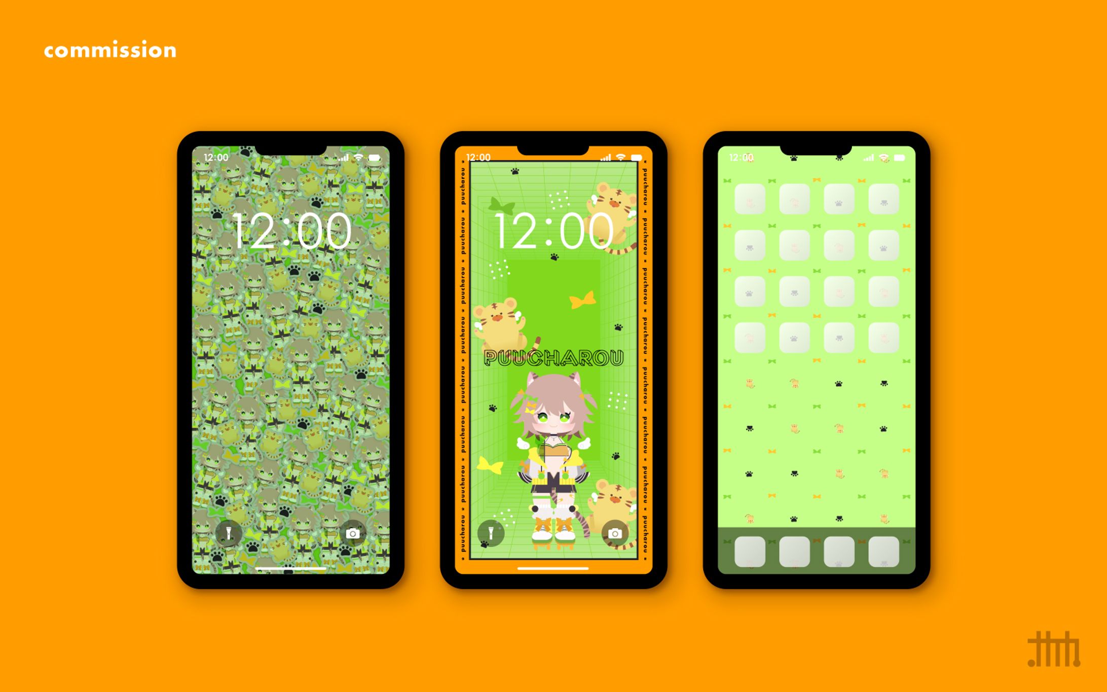 【skeb】Vtuber琥珀ひなた様 スマホ壁紙-1
