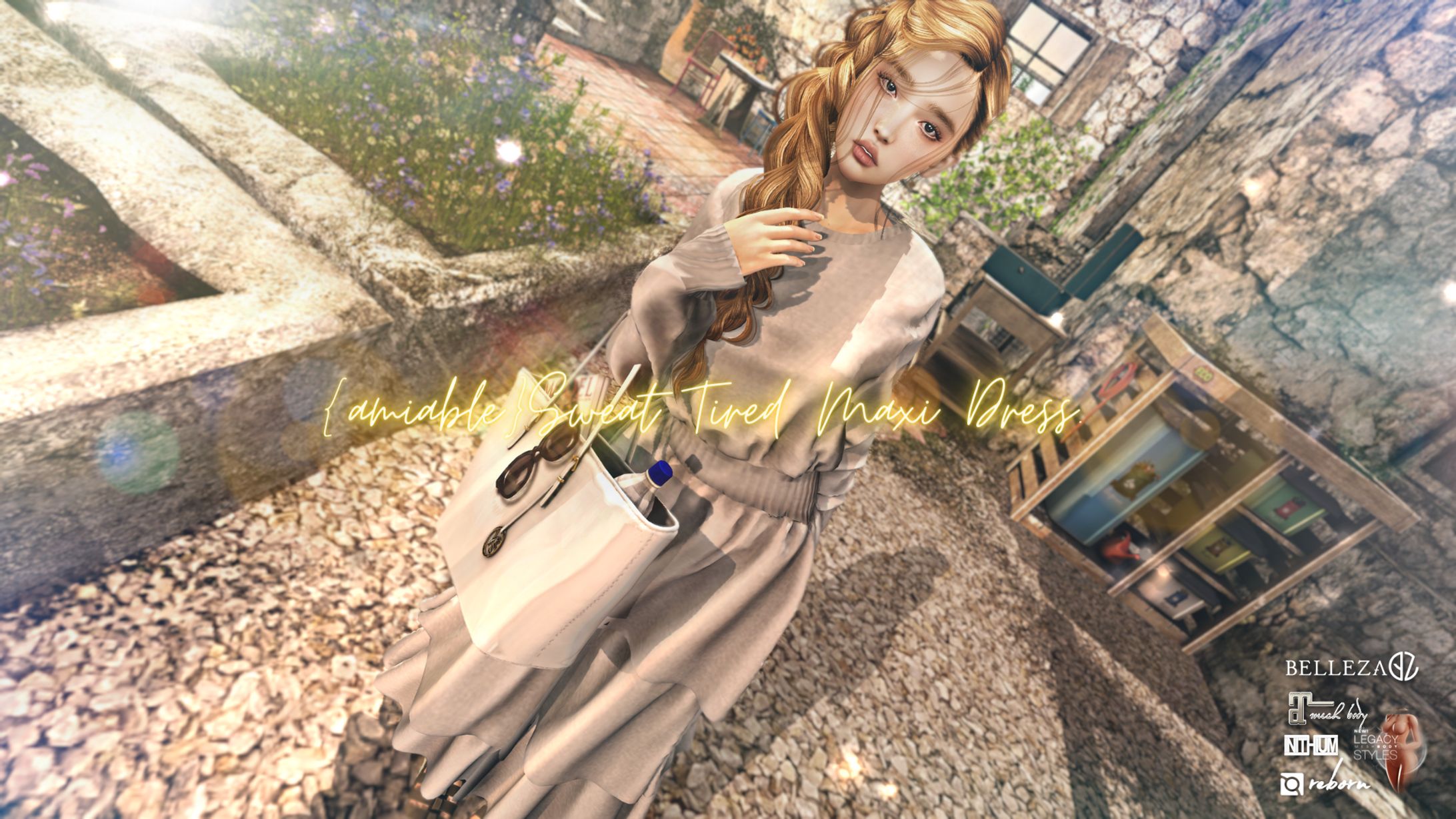 {amiable}Sweat Tirered Maxi Dress@C88.-1