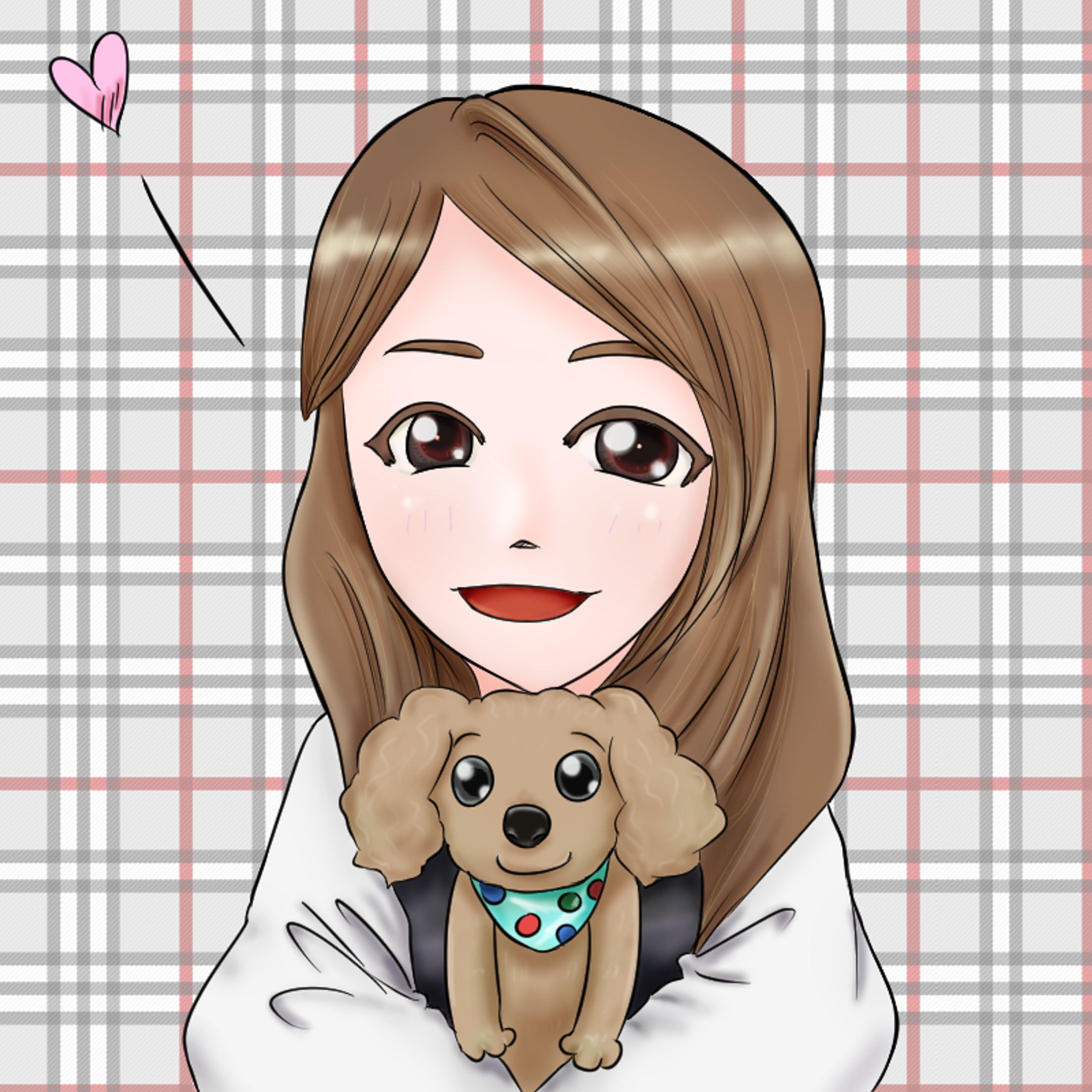 SNS似顔絵　女性A　正面-1