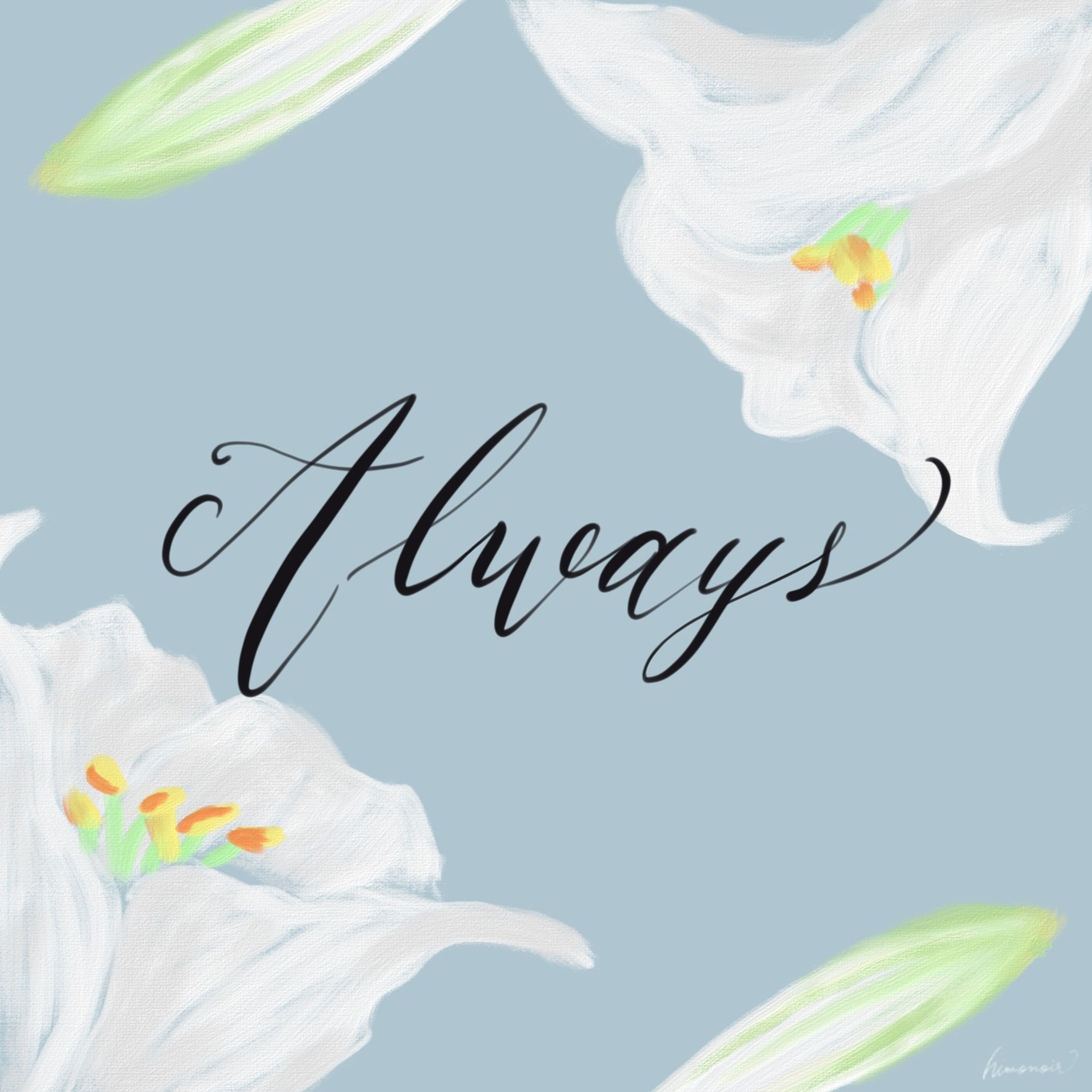 ・
Always
2夜連続のハリーポッター楽しかったあ！
スネイプ先生のAlways、いいですね😌

少し前から練習していたカリグラフィー
自分の絵に取り入れる模索中

#art
#drawing
#fresco
#lily 
#severussnape 
#harrypotter 
#calligraphy
#always 
#textiles 
#nft
#metaverse
#百合
#スネイプ 
#ハリーポッター
#永遠に 
#イラスト
#絵本
#挿絵
#テキスタイル-1