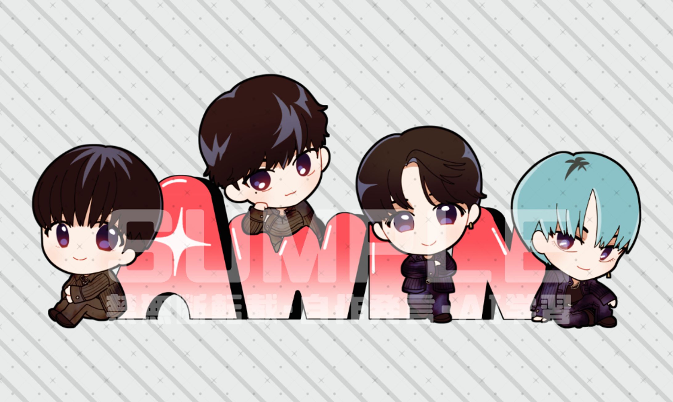 【AWIN様】グッズ用ミニキャライラスト&ロゴ-1