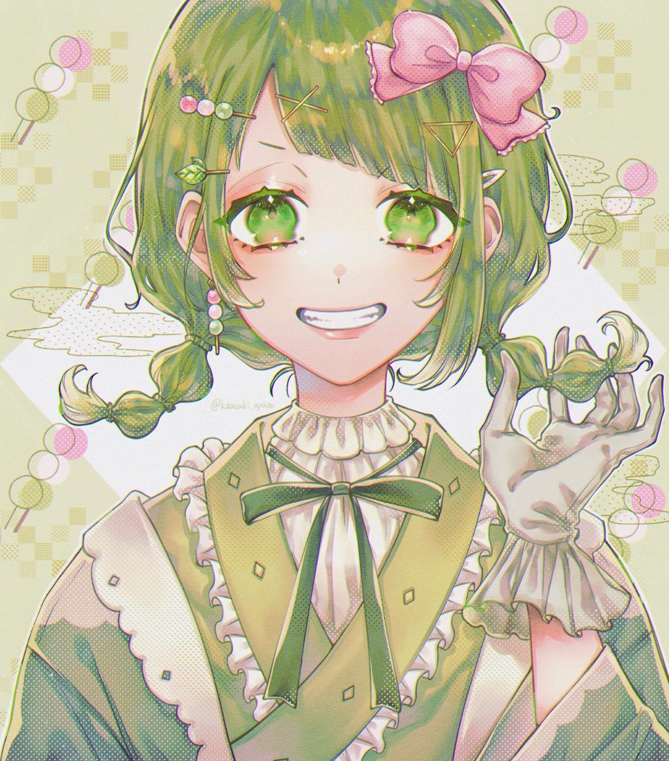 🍡三色団子 擬人化 ③🍡﻿
﻿
﻿
緑色🌱﻿-1