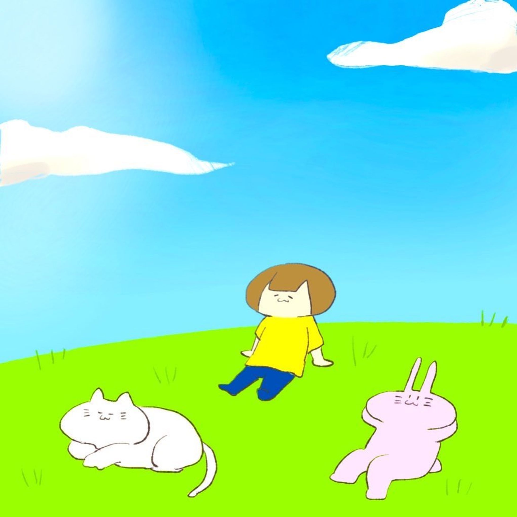 本日は快晴
.
.
.
 #illustration  #illust  #illustragram  #イラスト  #イラスト好きな人と繋がりたい  #イラストグラム  #いらすとぐらむ  #猫  #うさぎ  #ゆるいイラスト  #晴れ-1