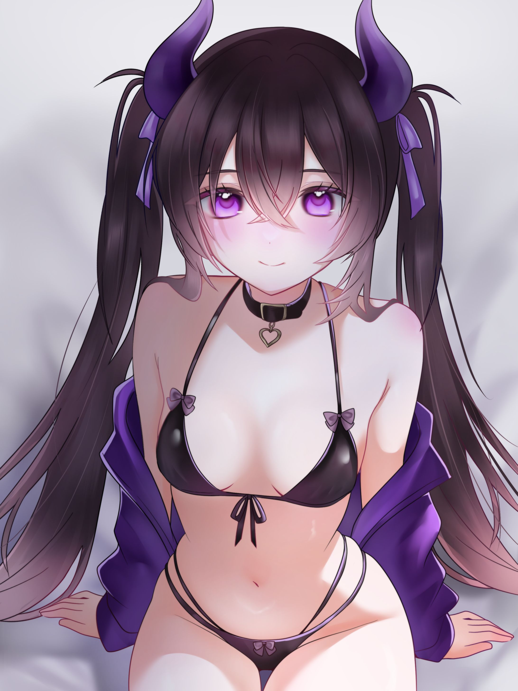 膝上1キャラ背景付きイラスト-1