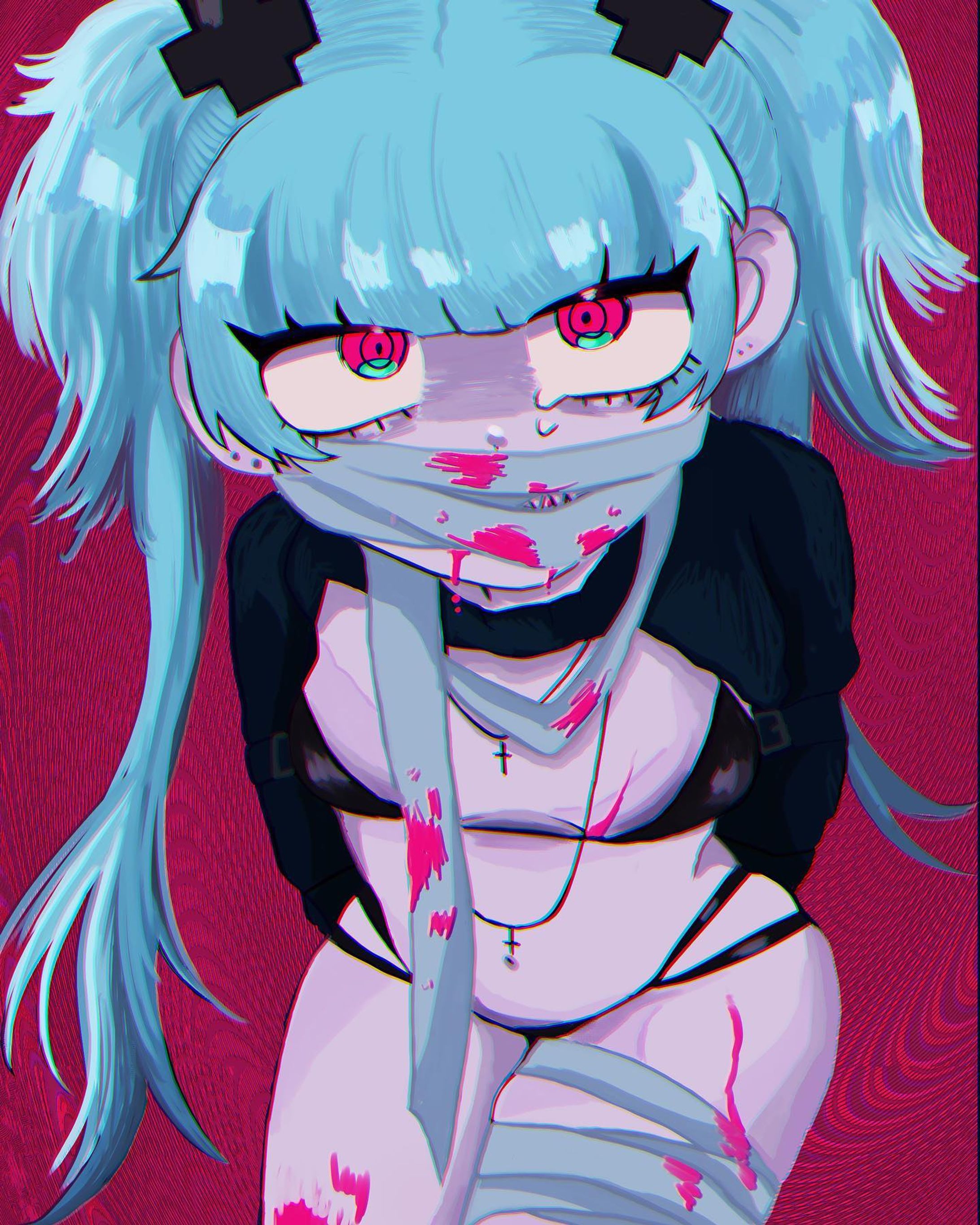 衝動
・
・
#過去pic #イラスト #かわいい #pink #illustration #aesthetic #vaporwave #厚塗り #kawaii #めるめるめるとだうん #ガールズイラスト #girlsillustration#punk #パンク#thenewageprincess #punkgirl #emogirl #rock  #girlsillustration #darkart #dark #horror #subculture #japan-1