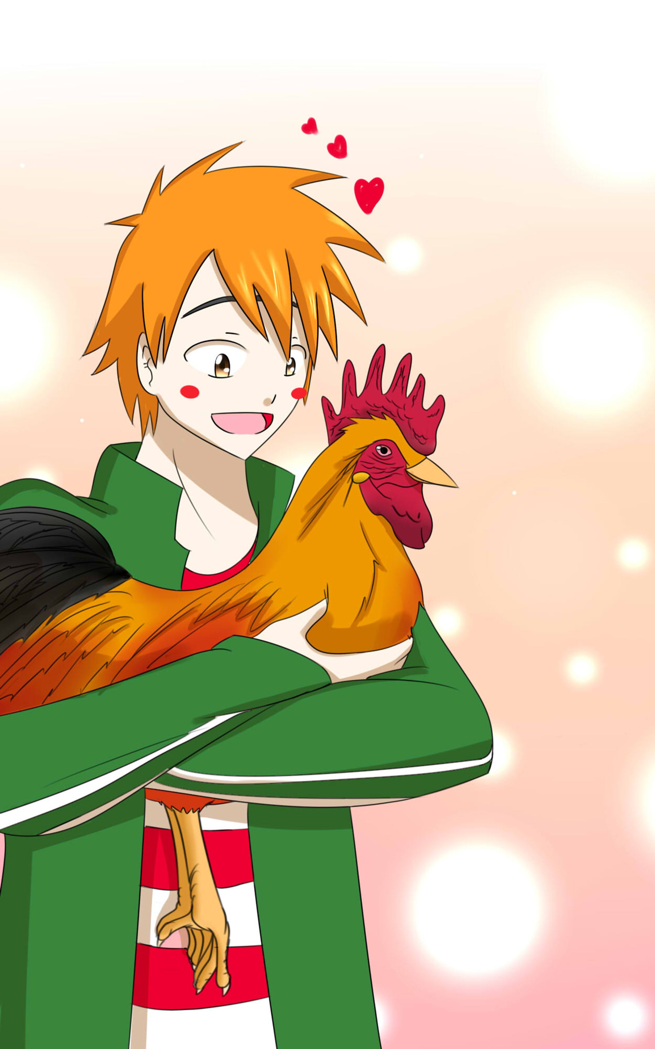 Ed with a Chicken-1