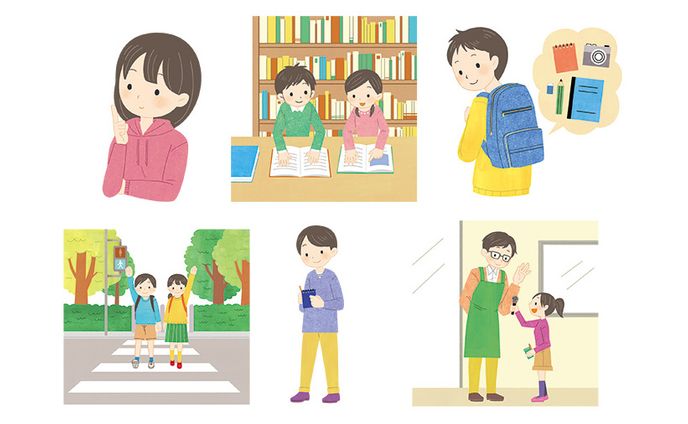 汐文社「仕事のくふう、見つけたよ」カットイラスト