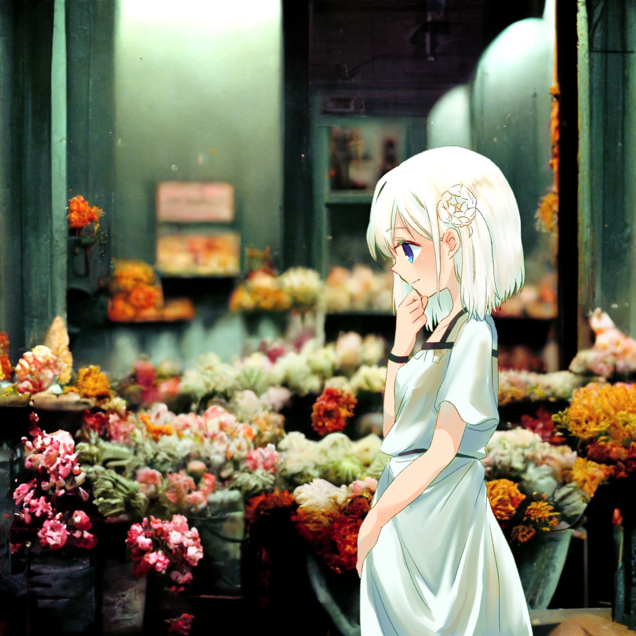 花を選ぶ少女-1