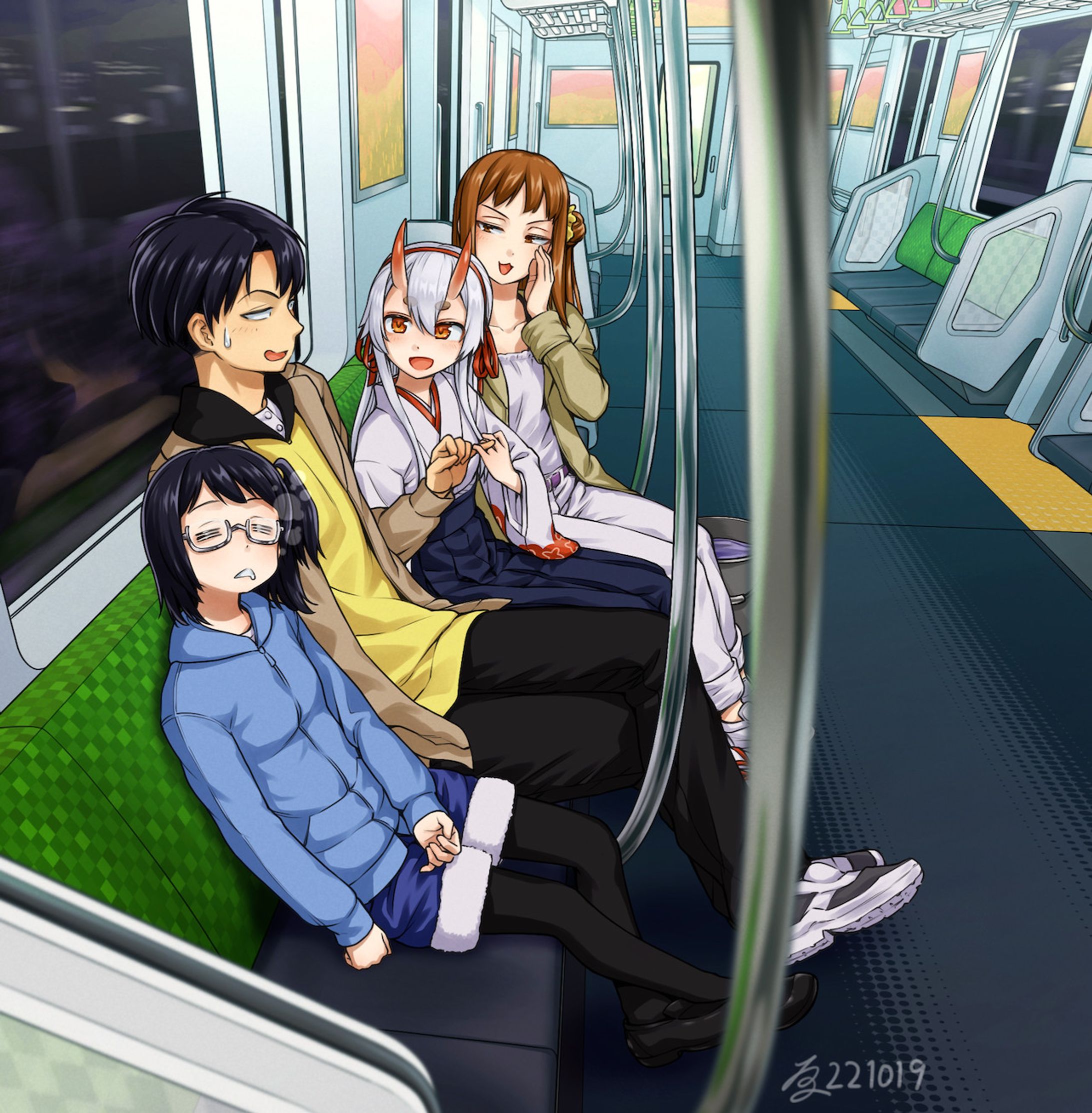 電車で帰る花札家-1