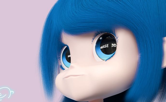女の子、semi rendered