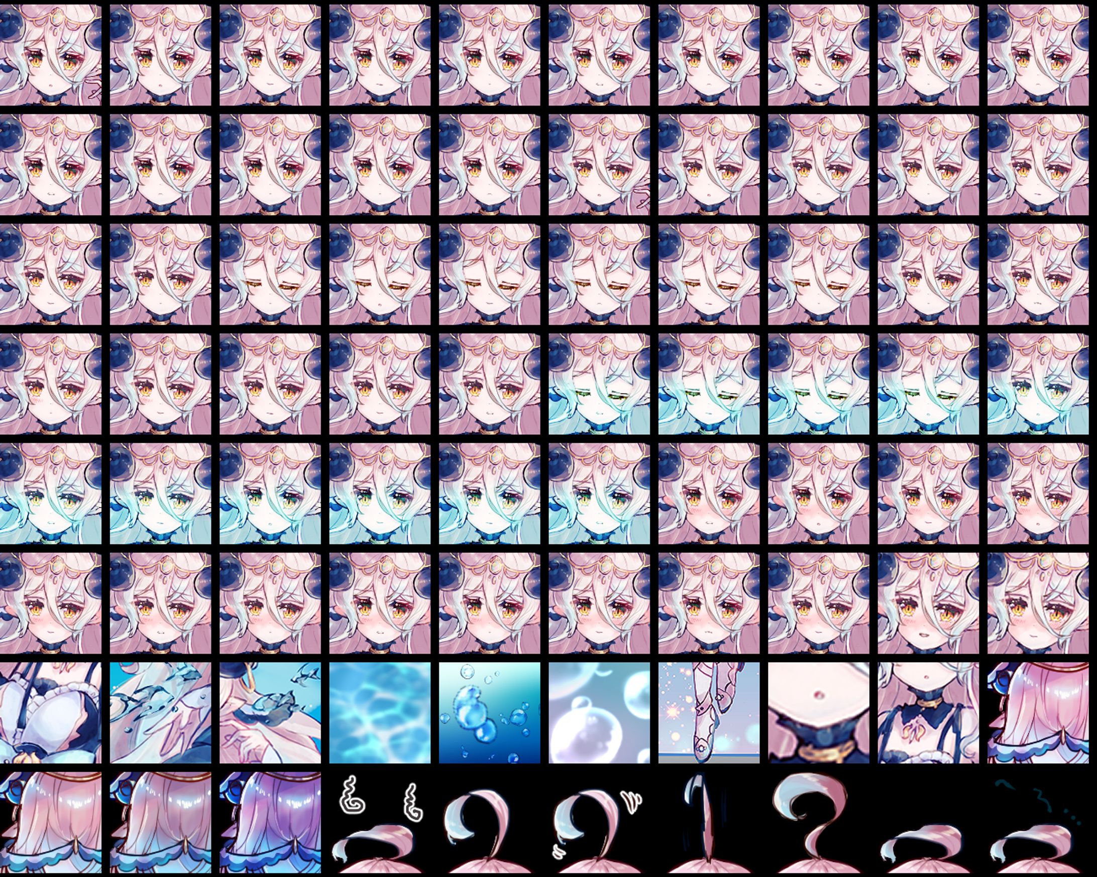 ふわふわ角娘　表情差分＋@-1