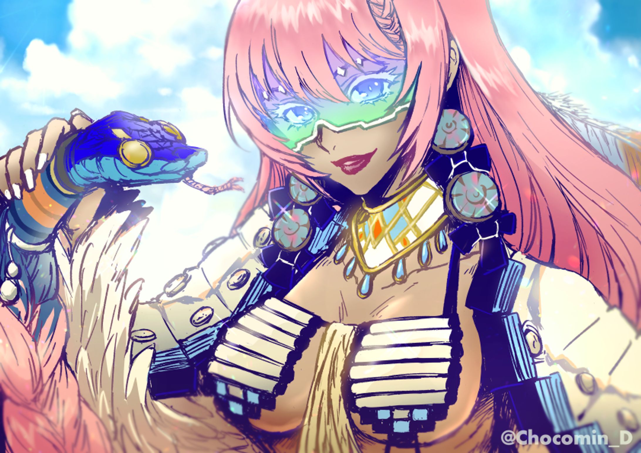褐色＆豊満な女性キャラクターイラストサンプル-1
