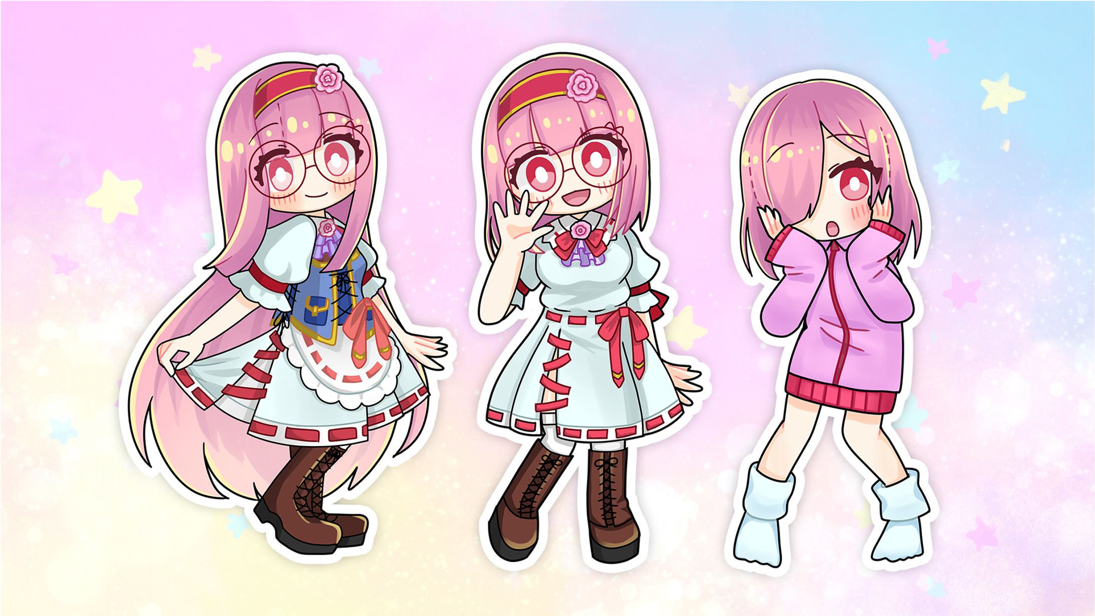 【SDイラスト/ミニキャライラスト】彩小路つばき様-1
