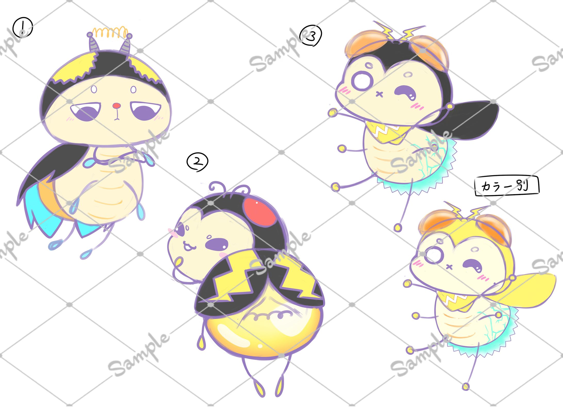 マスコットキャラ案_ご依頼(ラフ画)-1