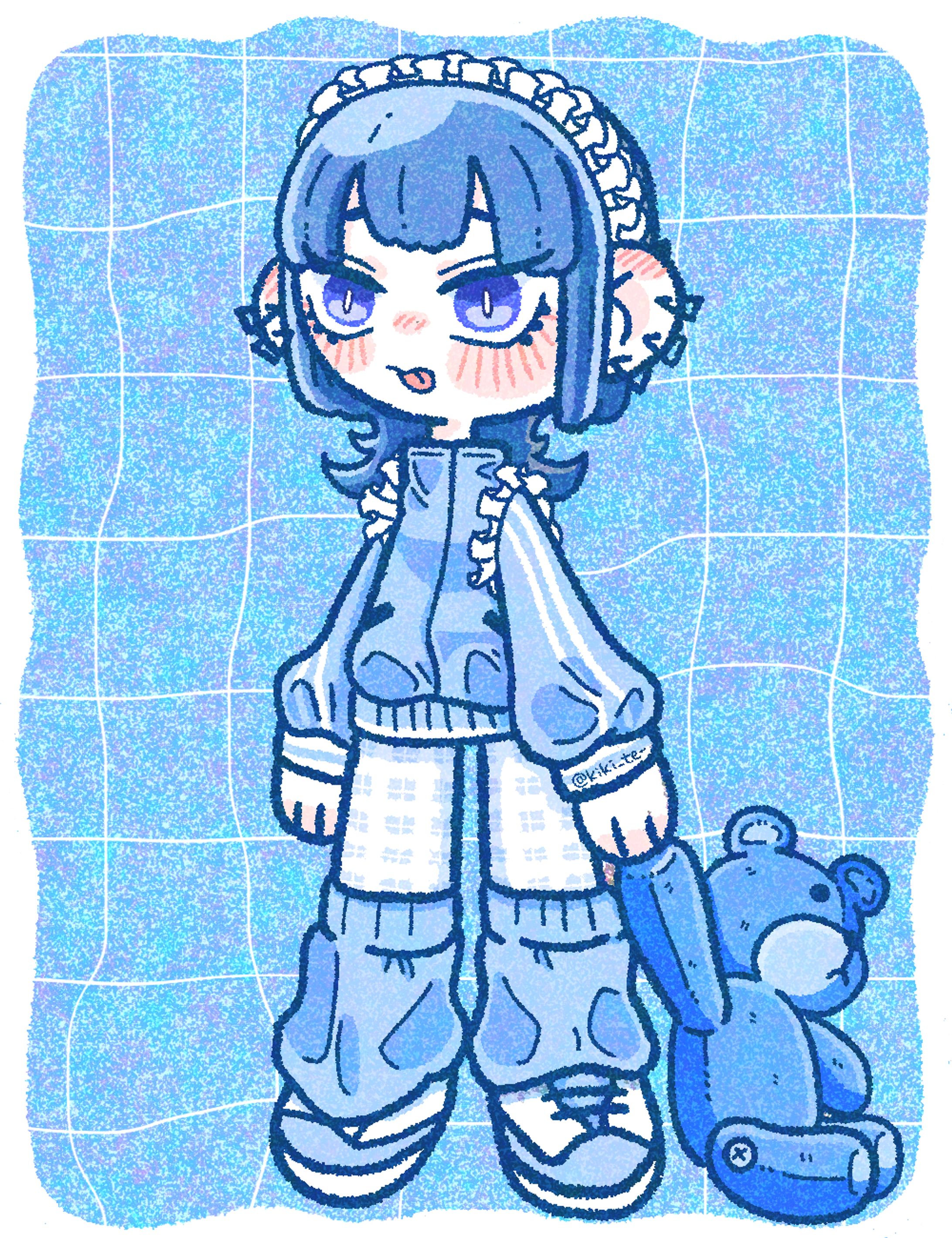青い女の子-1