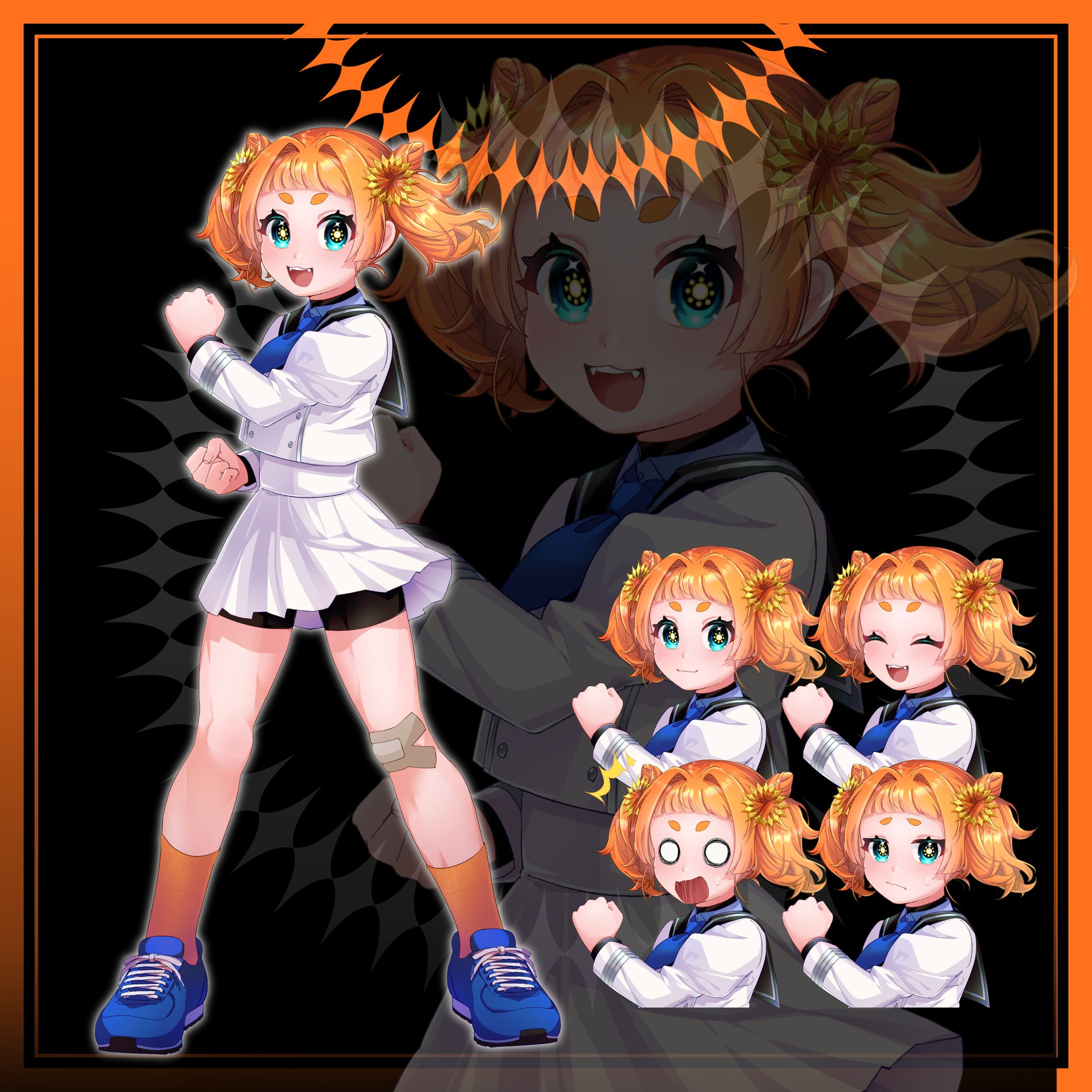 筋肉質女子高生立ち絵-1