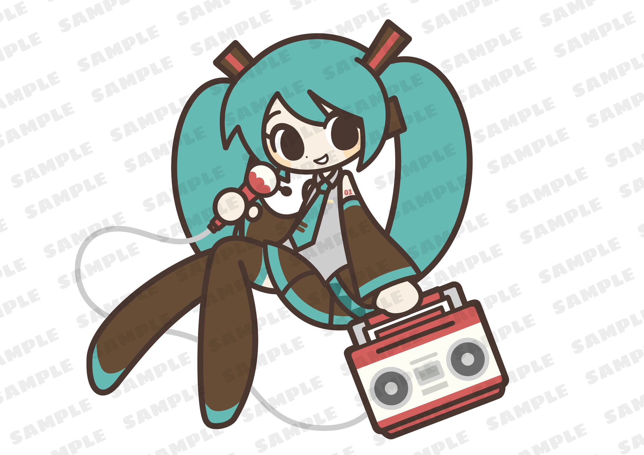 「初音ミク スリムモバイルバッテリー」イラスト-1