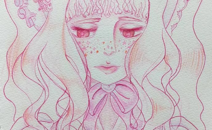 she is the sugar high flower

#桃色誂え師 #イラスト #Illustrator #色鉛筆イラスト 
#ピンク #pink 
#白 #White #ロリータ #Lolitafashion #そばかす
