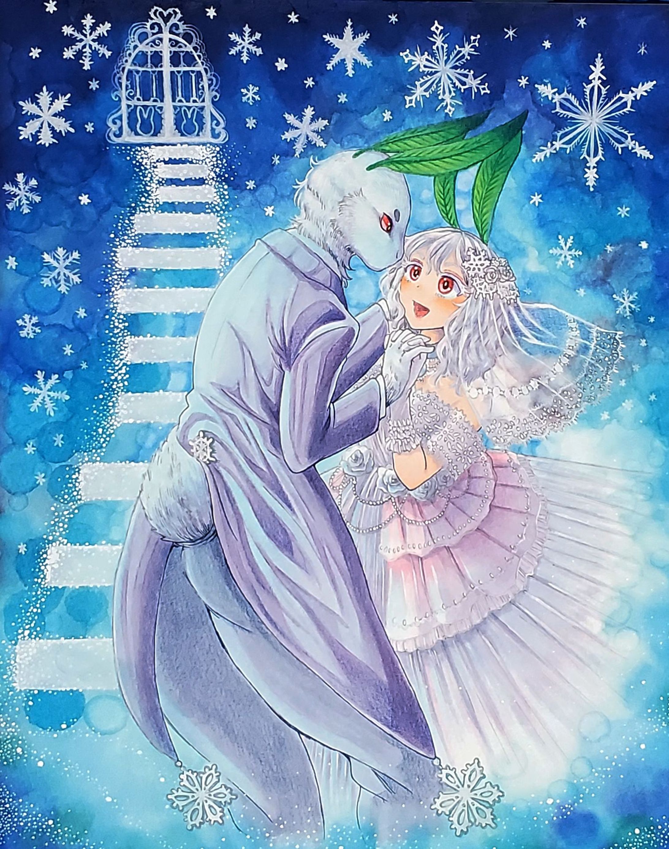 アナログイラスト/第７回コピックイラコン　テーマ「雪」応募作品-1