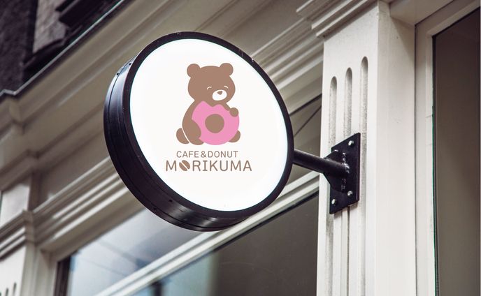 CAFE＆DONUT MORIKUMA ロゴ　