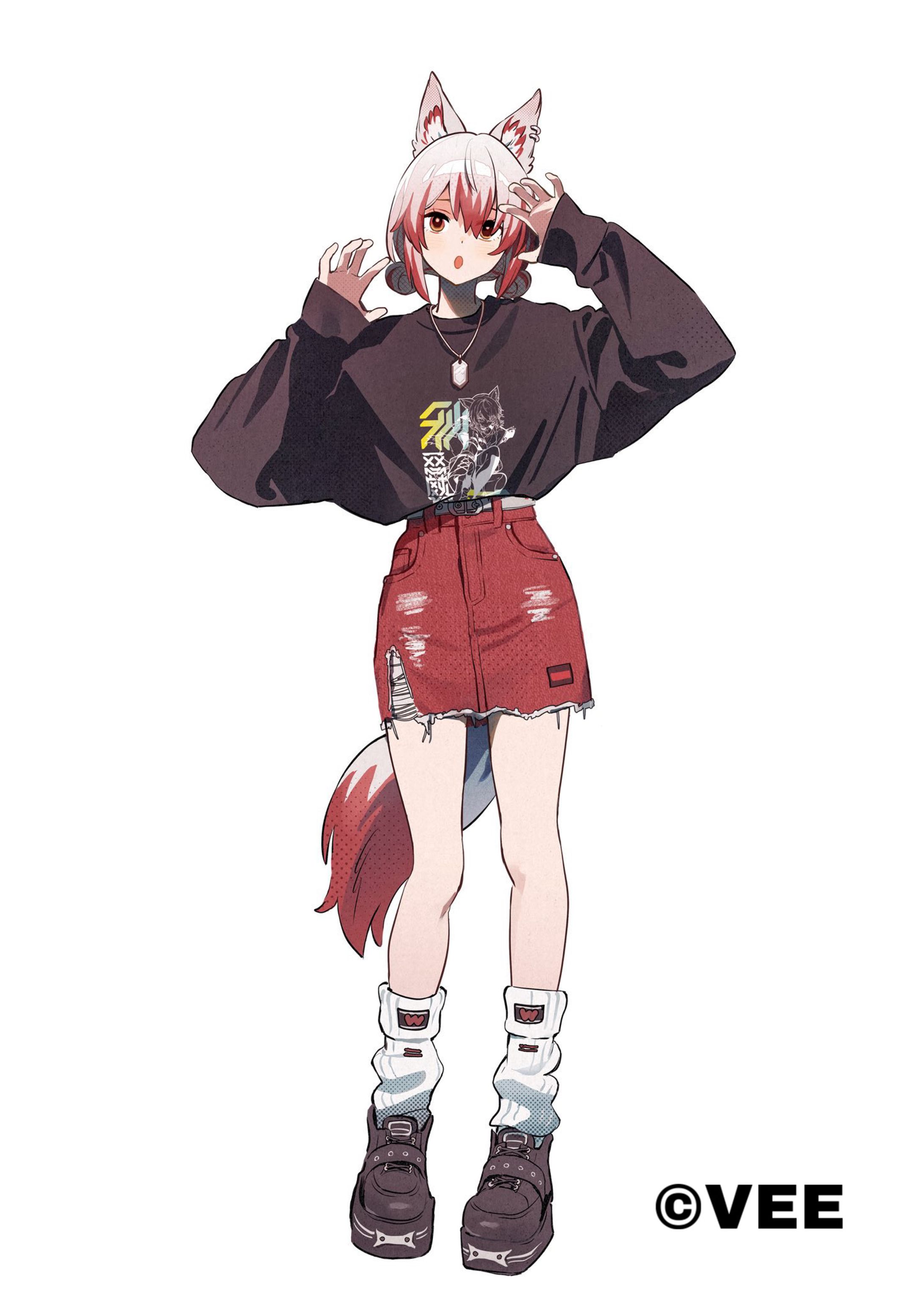 『秋雪こはく』ロングTシャツ着用立ち絵-1
