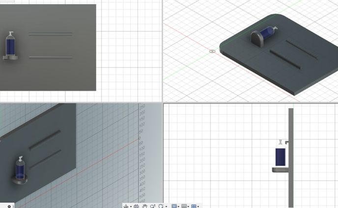 Door Plate Hand Sanitizer Holder Render