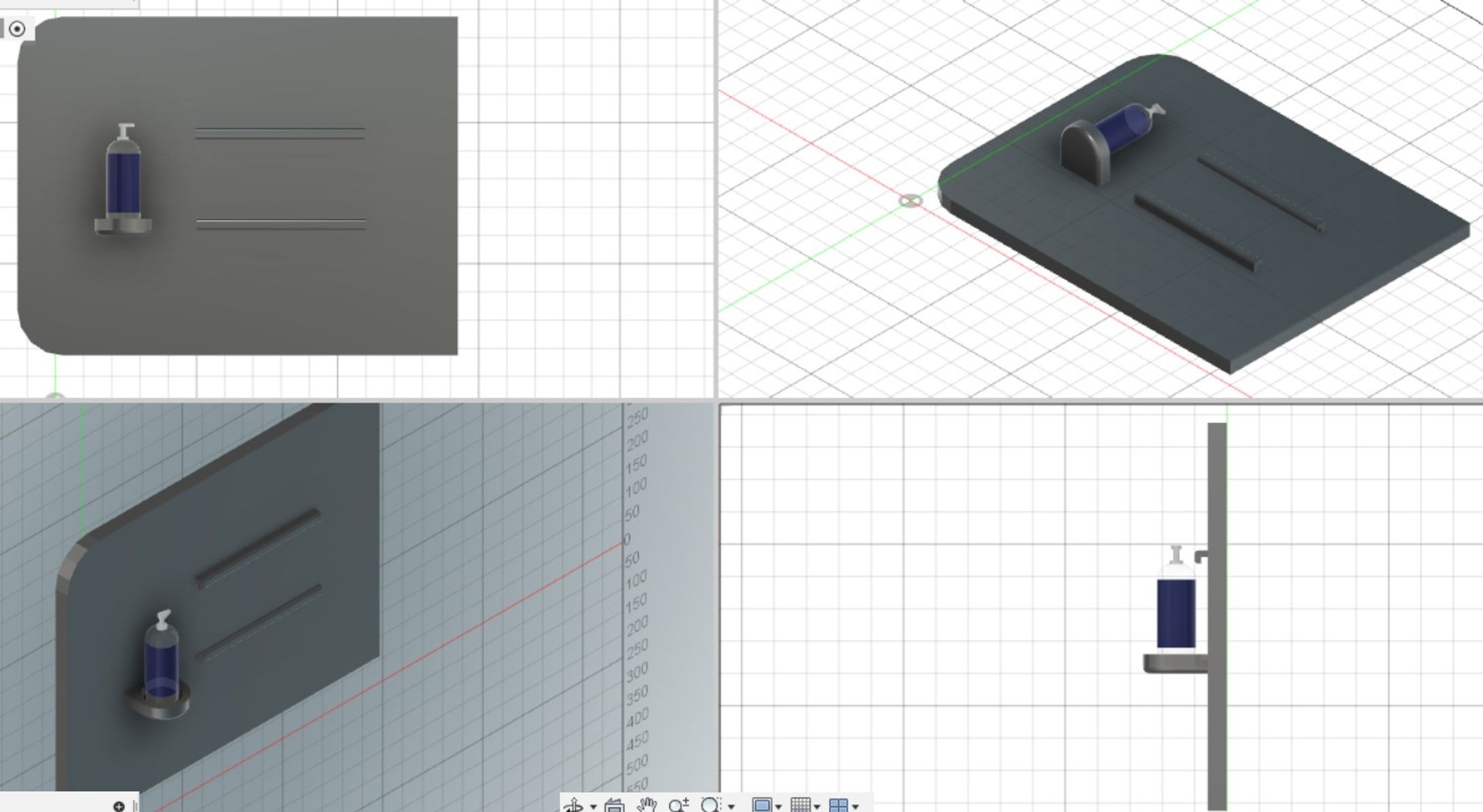 Door Plate Hand Sanitizer Holder Render-1