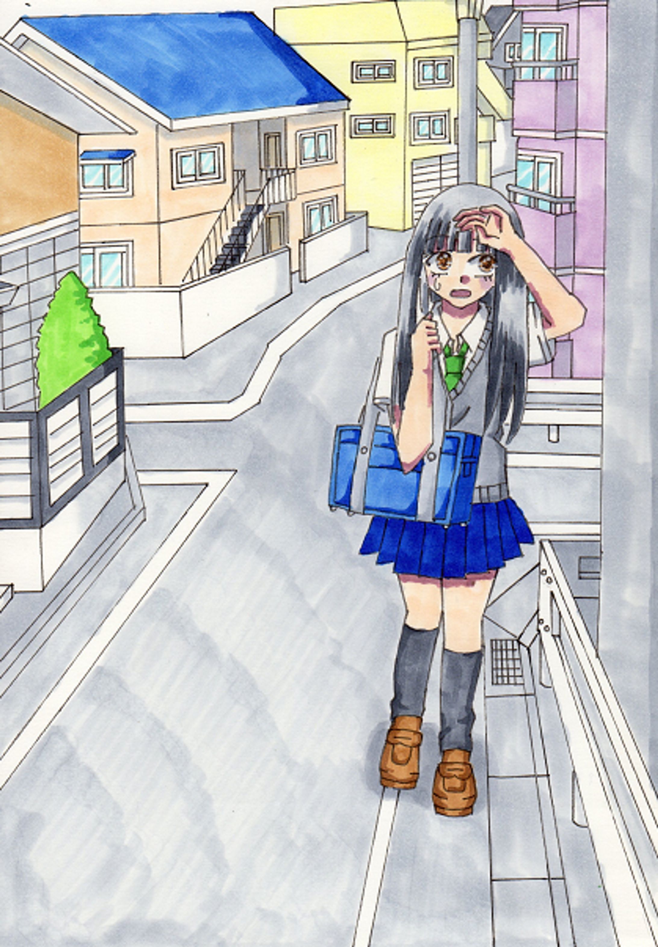 夏の通学路ガール-1