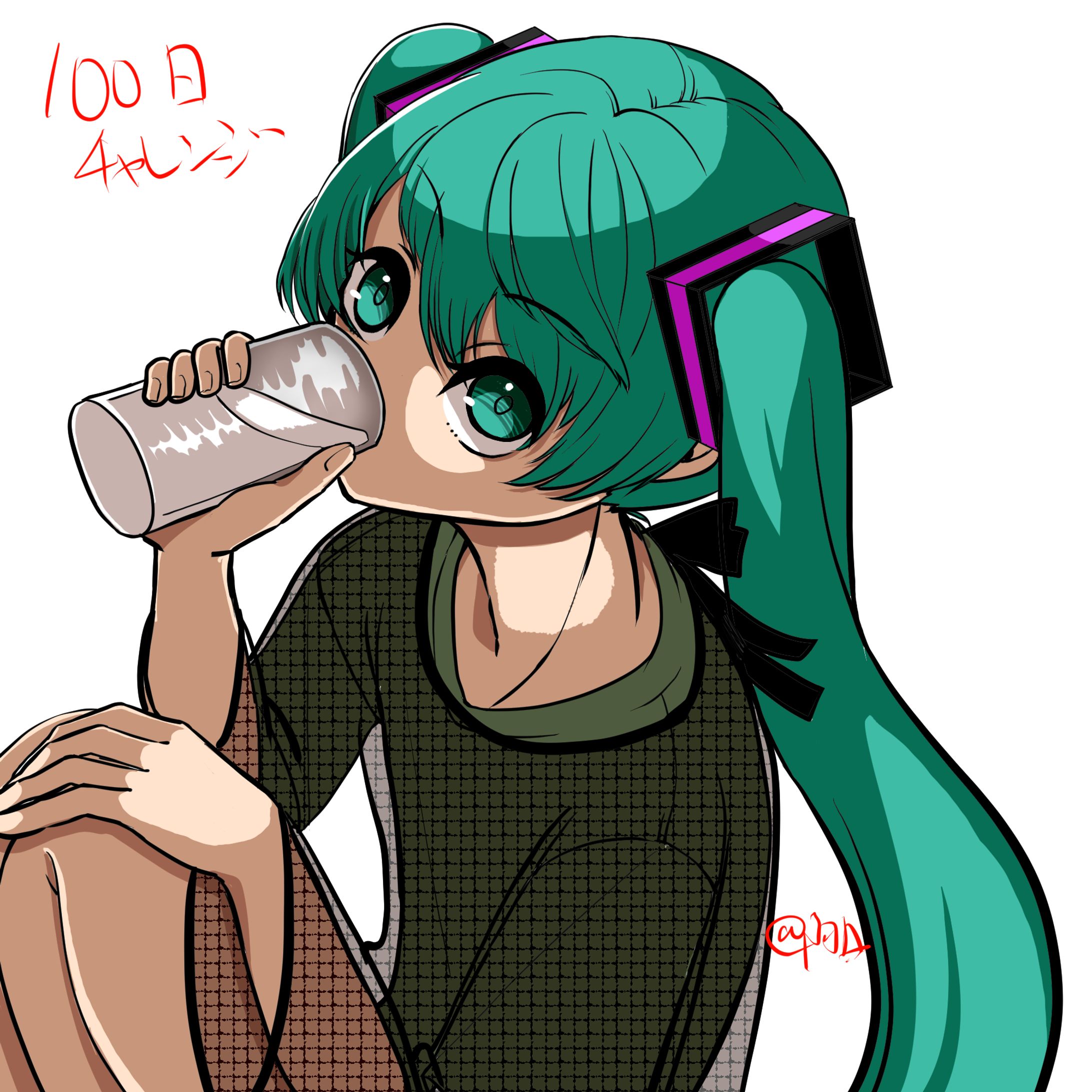 プロテイン補給の初音ミクちゃん-1