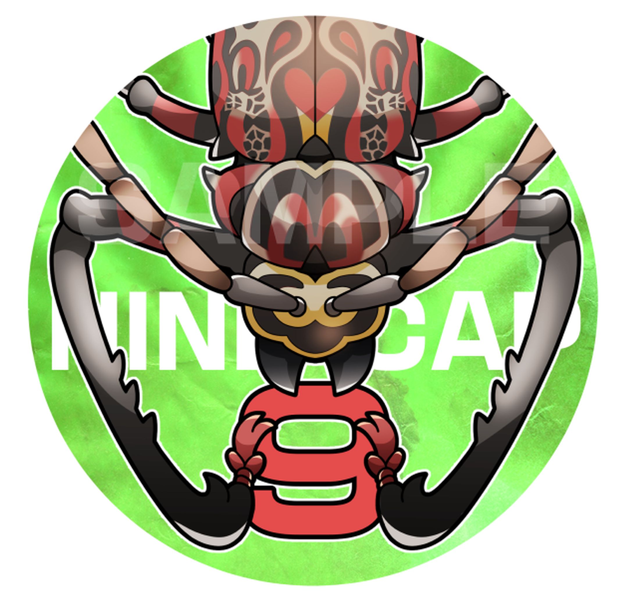 ご依頼/テナガカミキリ缶バッチ-1