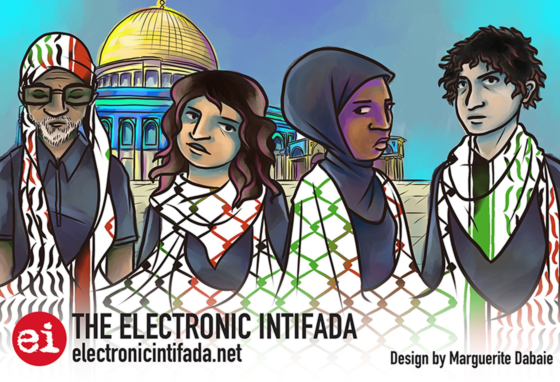 Fundraiser sticker design for the Electronic Intifada-1