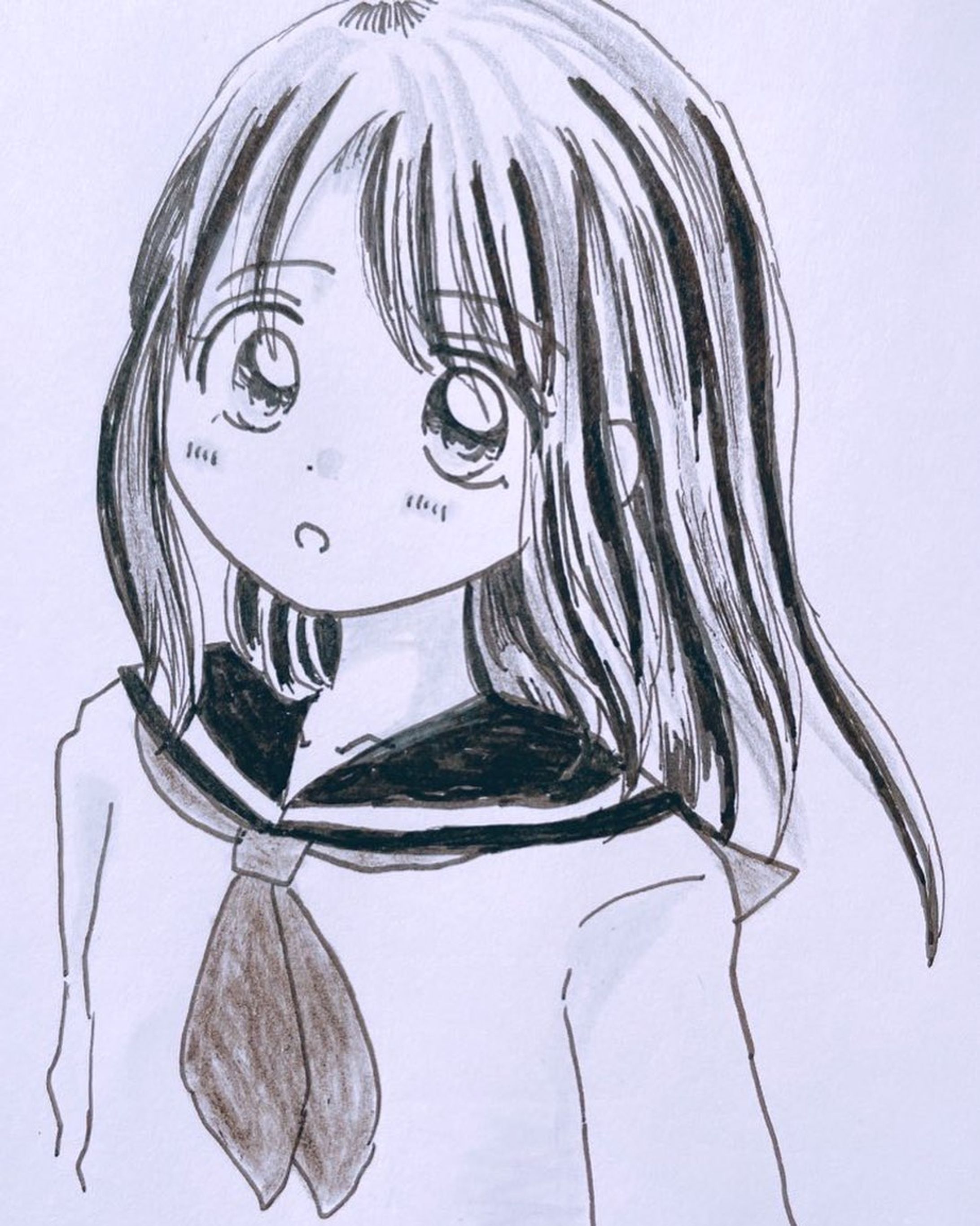 .
黒髪美少女.

#イラスト　#女の子イラスト　#イラストレーション  #illustration #イラストグラム　#アナログイラスト
#イラスト好きな人と繋がりたい 
#絵描きさんと繋がりたい-1