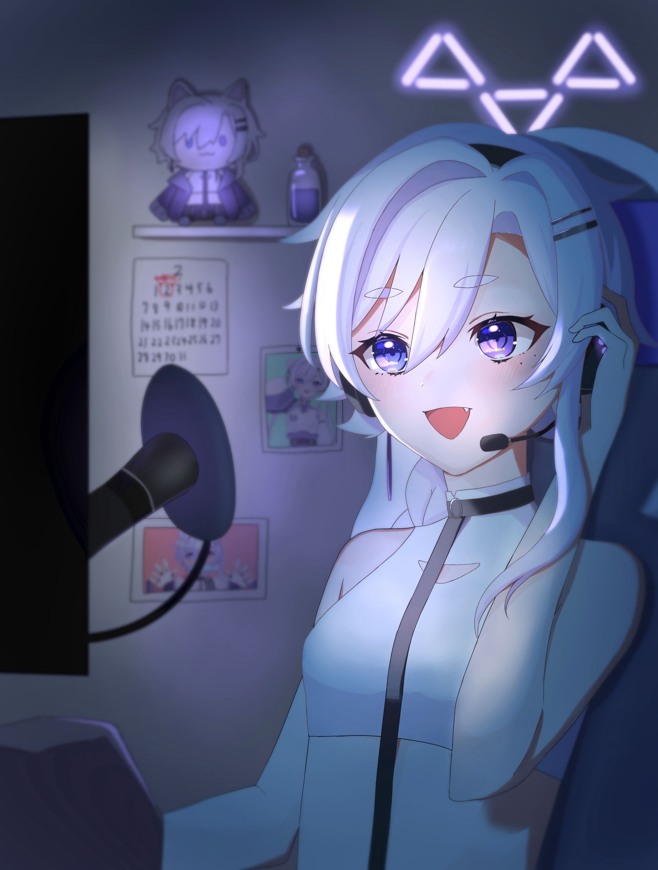 【猫葉蒔音】初配信記念イラスト-1