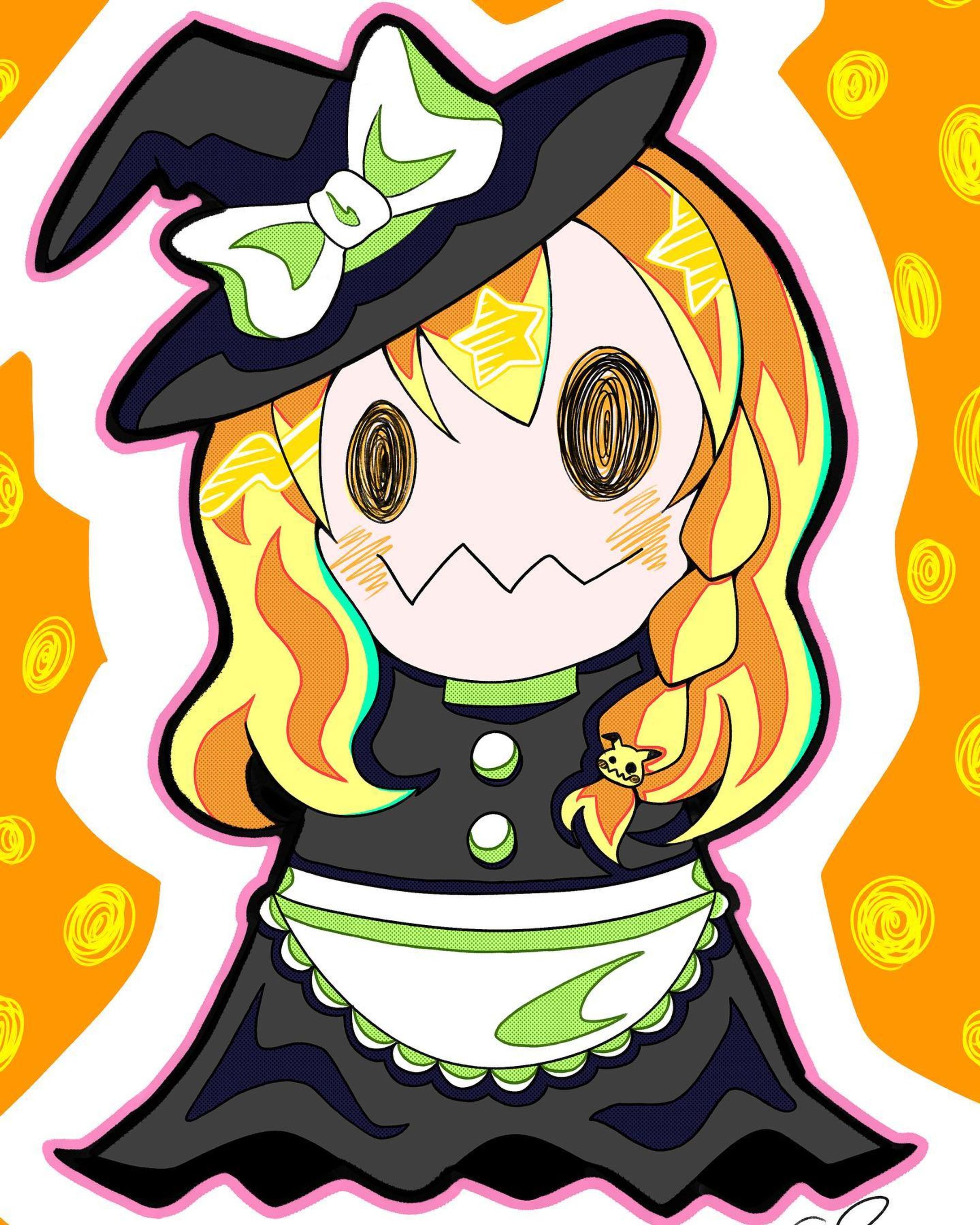 ミミッキュ×魔理沙
#霧雨魔理沙 
#魔理沙
#ミミッキュ
#ポケモン
#東方Project
#イラスト好きな人と繋がりたい 
#絵描きさんと繋がりたい-1
