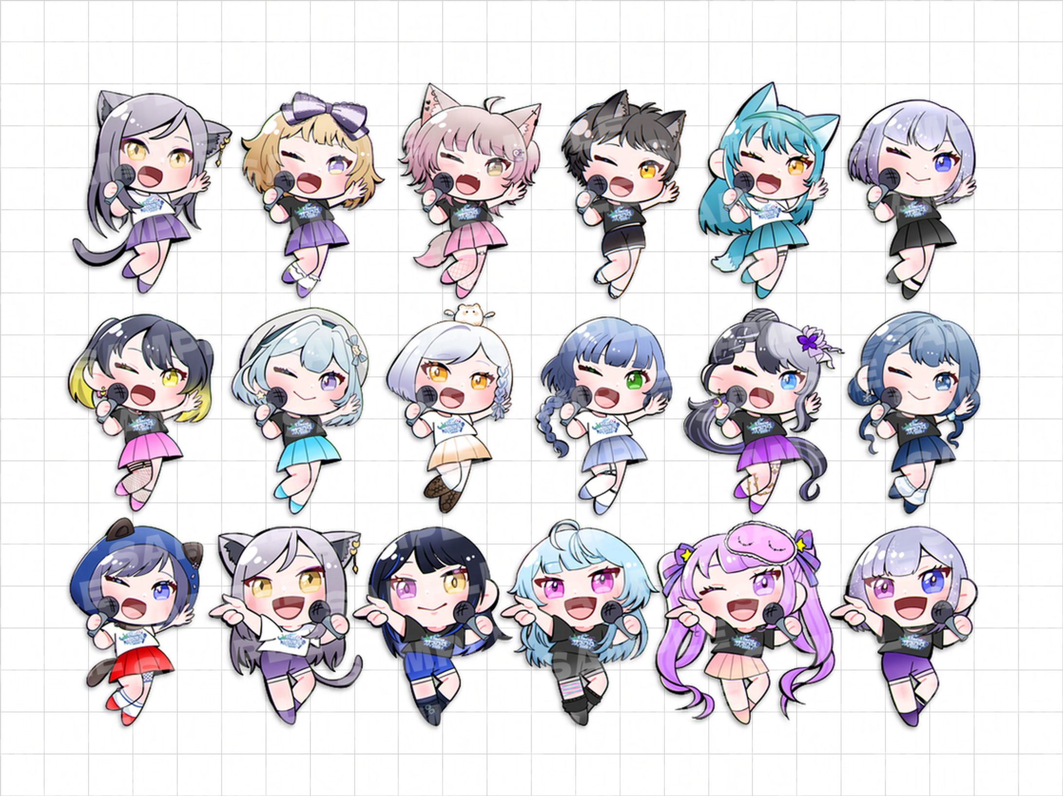 【works】Linearサマーフェス2025出演ライバー様ミニキャラ【量産イラスト】-1