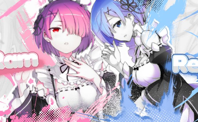 Ram & Rem - Twitter Header Design 