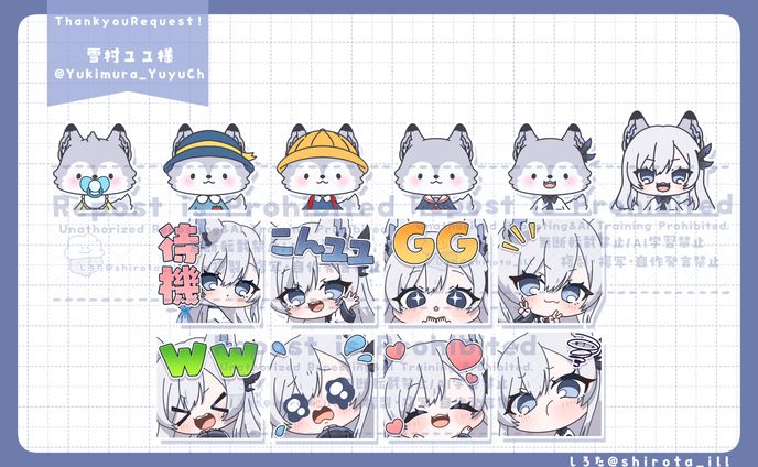 【イラスト】雪村ユユ様スタンプ･バッジ
