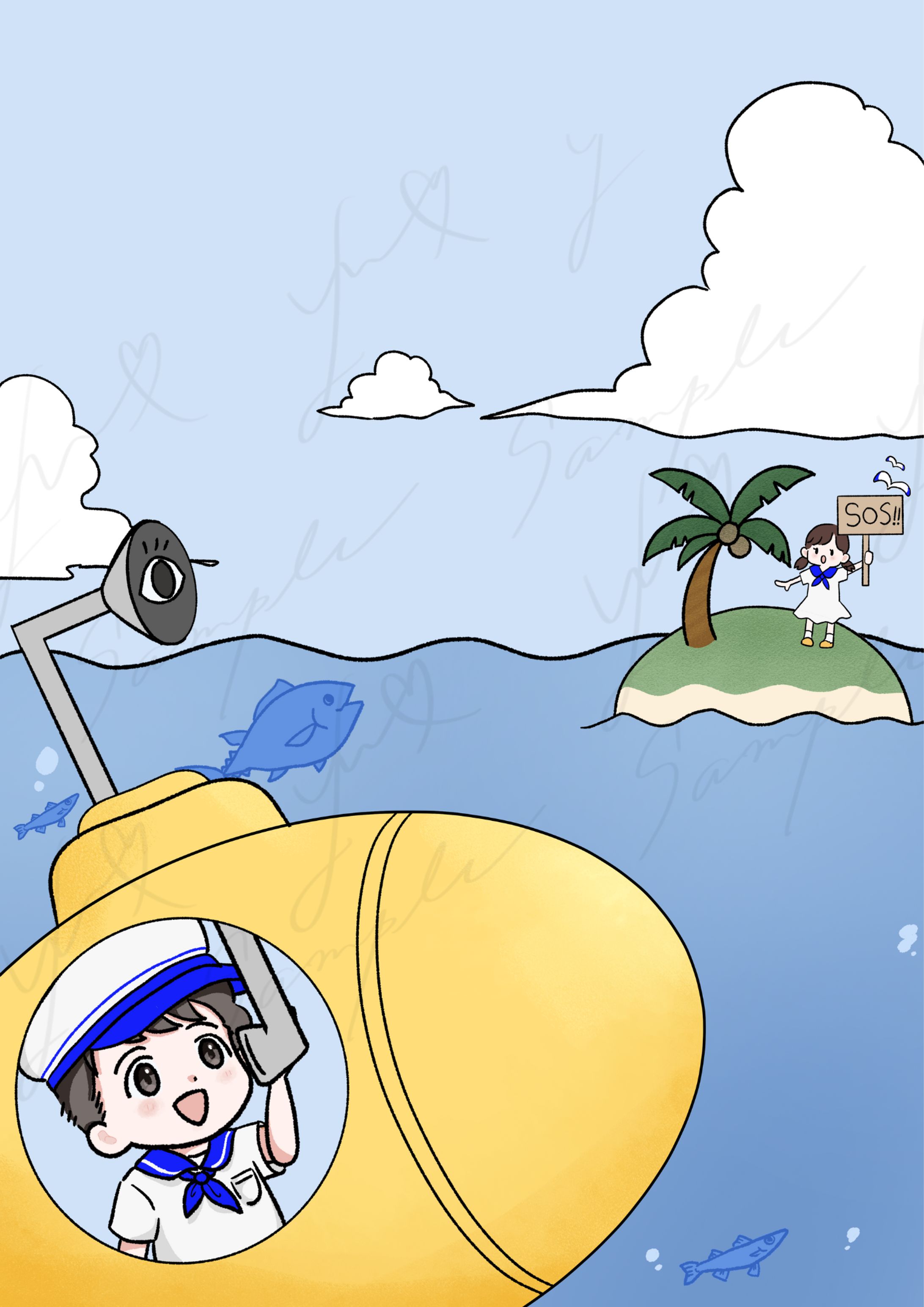 【ご依頼】小学生向けチラシ用イラスト-1