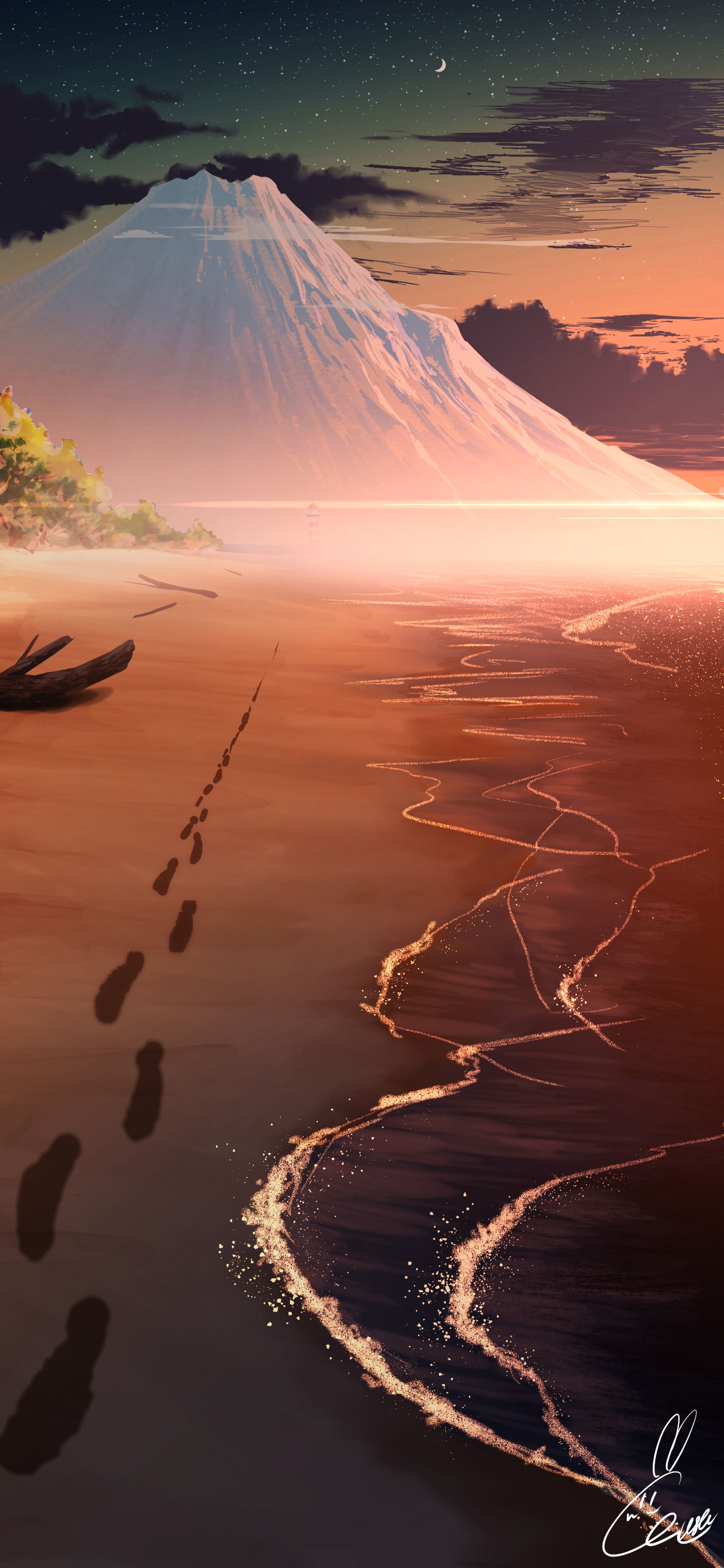 風景イラスト 海岸-1