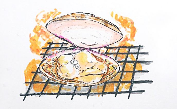 はまぐりやきはまぐり（製作時間30分）