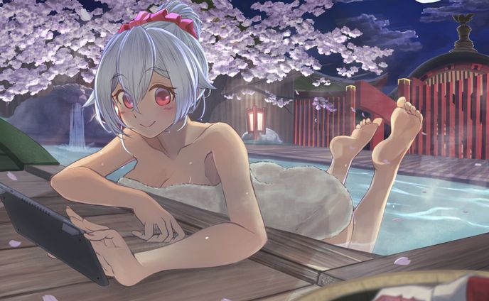 月下の湯治（巴御前）
