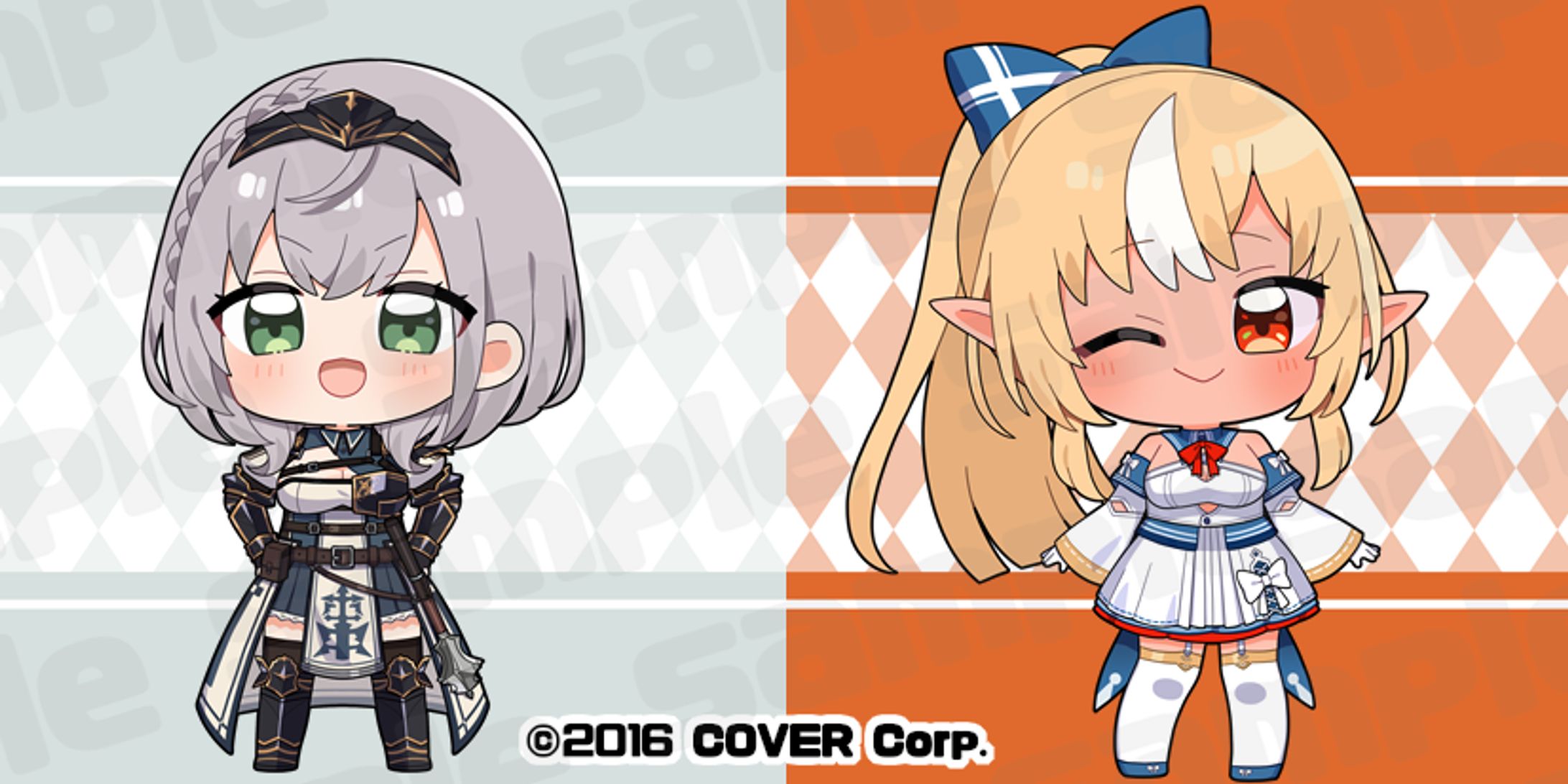 ホロライブ　白銀ノエル　不知火フレア　Art Selection　グッズ用イラスト-1