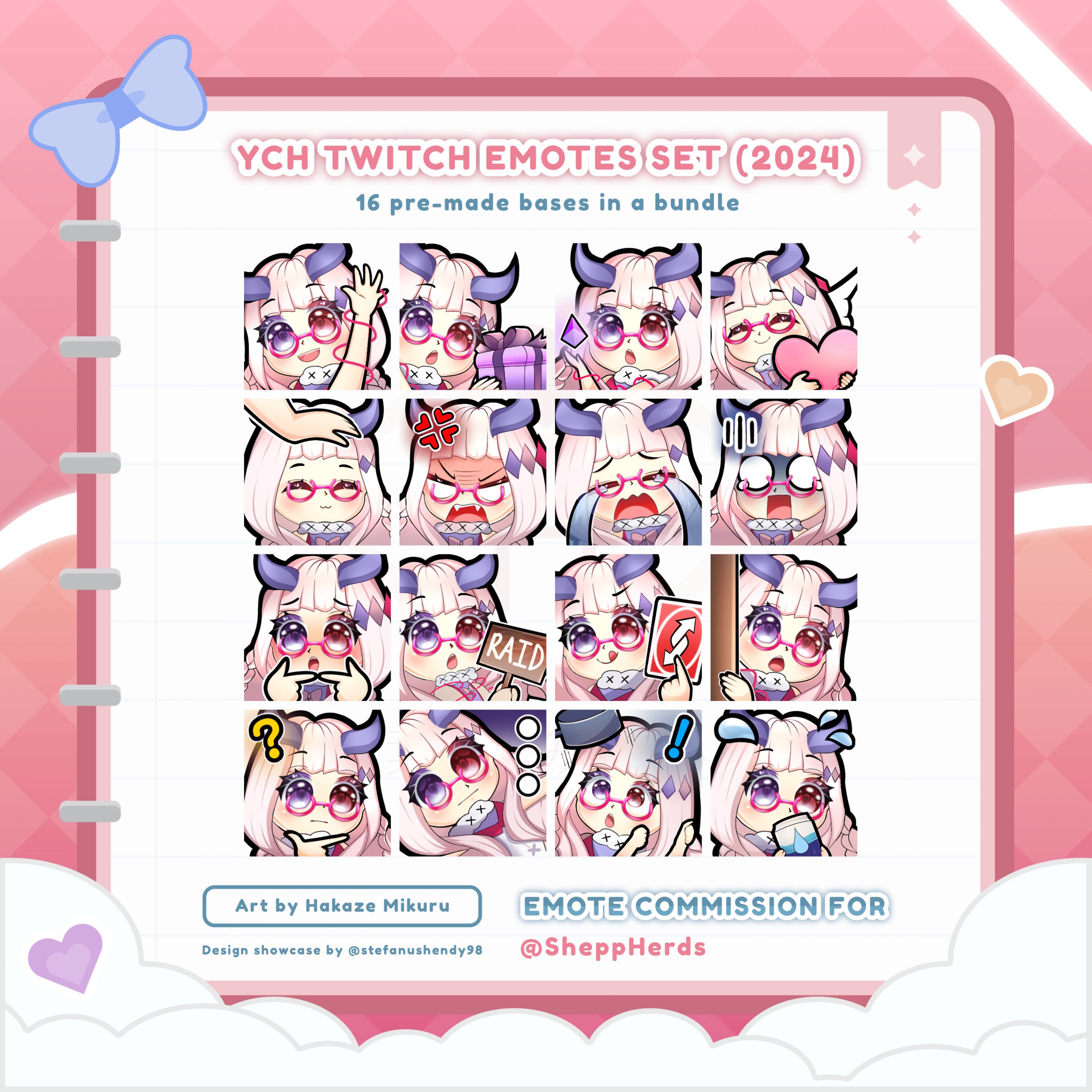 YCH Twitch emotes set for SheppHerds 💜-1