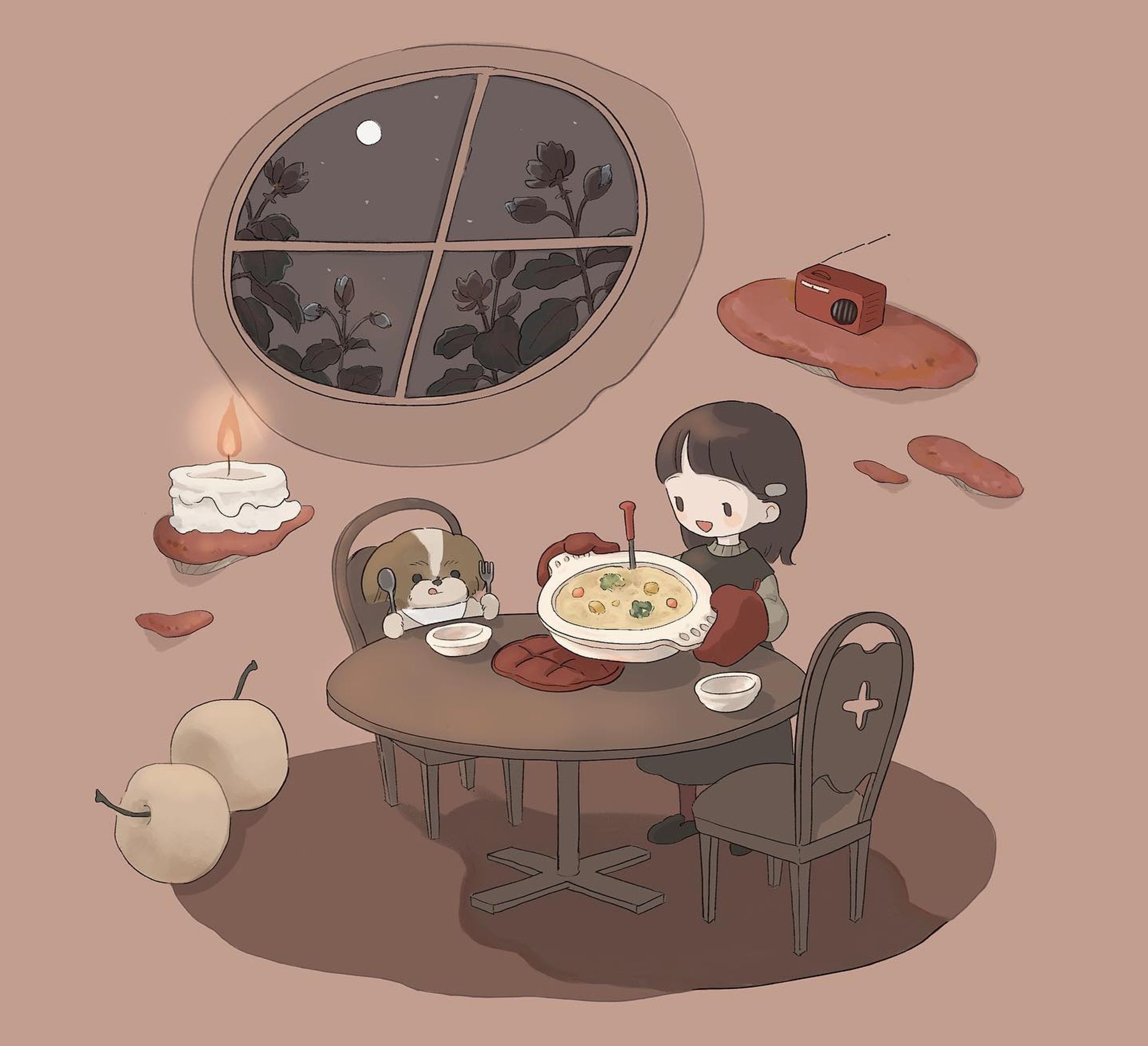 あったかいを君に🫕

（ストーリーをスクショしてカレンダーにどうぞ）

#絵本  #2月　
#illustration #イラストレーター　#カレンダー　
#カレンダー #いぬのいる暮らし 
#イラスト好きな人と繋がりたい 
#あったかごはん　#イラスト #ほんわかイラスト #挿絵  #かわいいイラスト　#いらすとぐらむ #女の子イラスト 
#illustrator #お絵描き #おえかきぐらむ #お絵描き好きな人と繋がりたい #ほっこりイラスト#kawaii-1