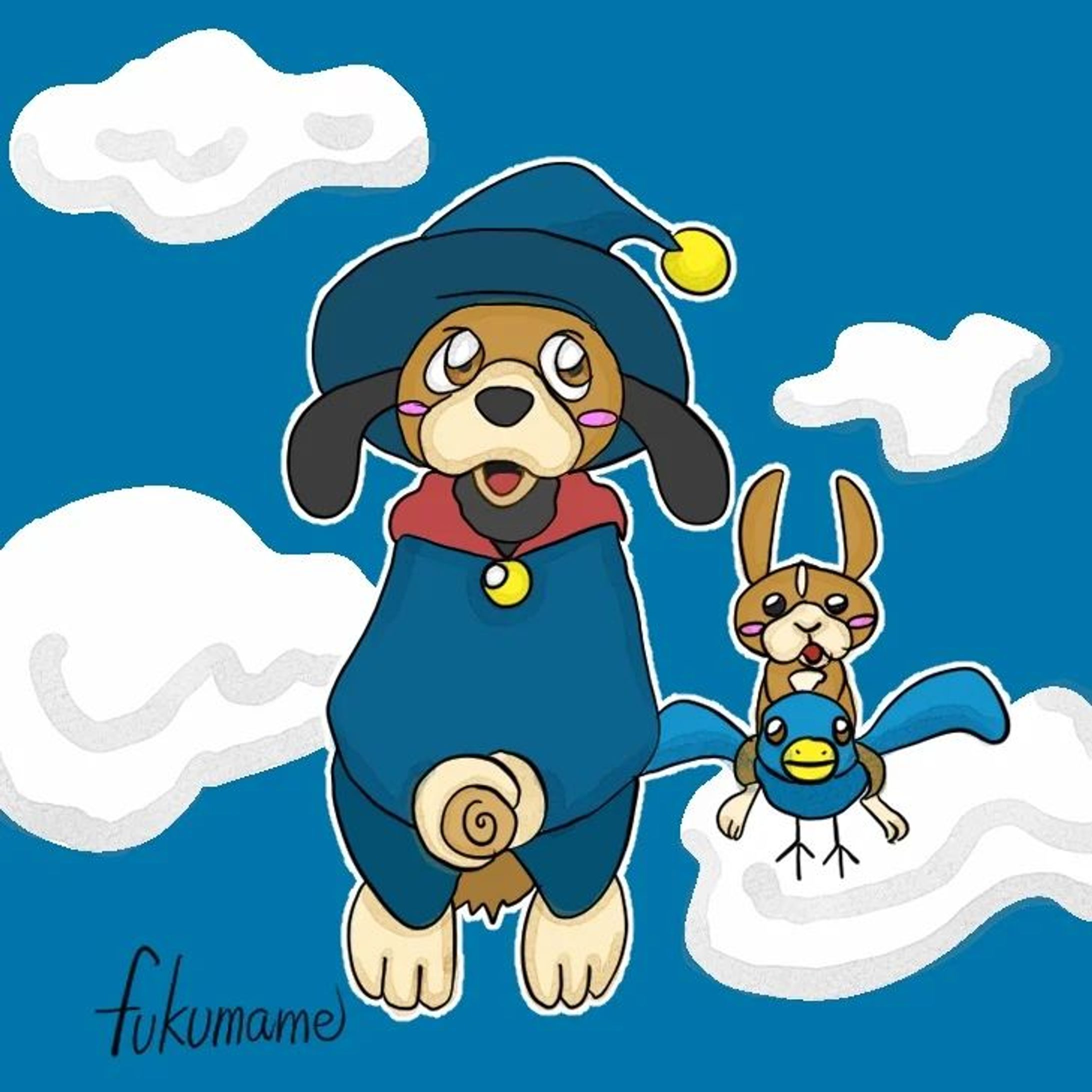 【デジ絵】『仲良く空散歩！！』-1
