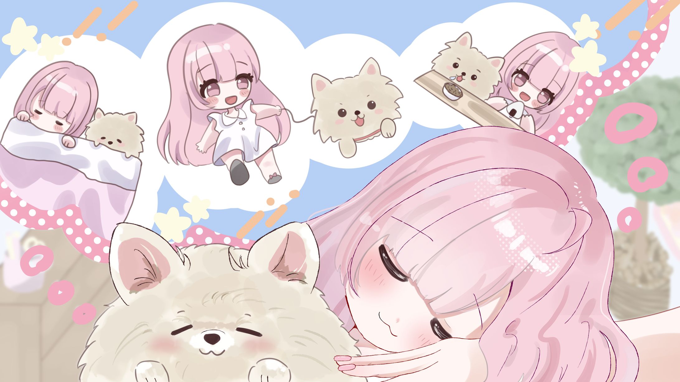 女の子と犬-1