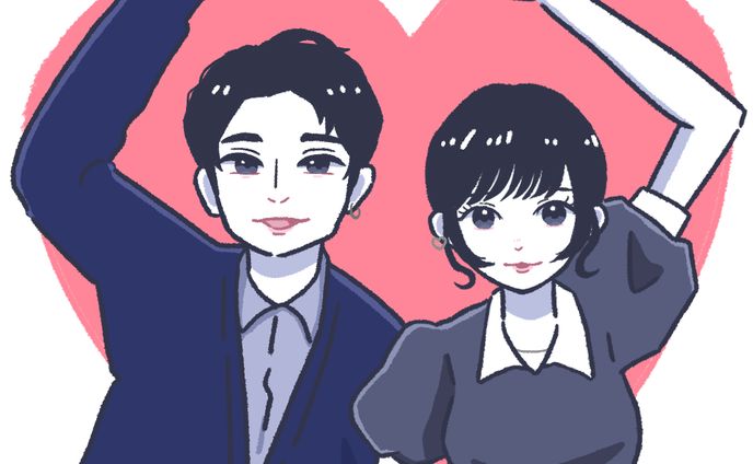 似顔絵ペア画依頼