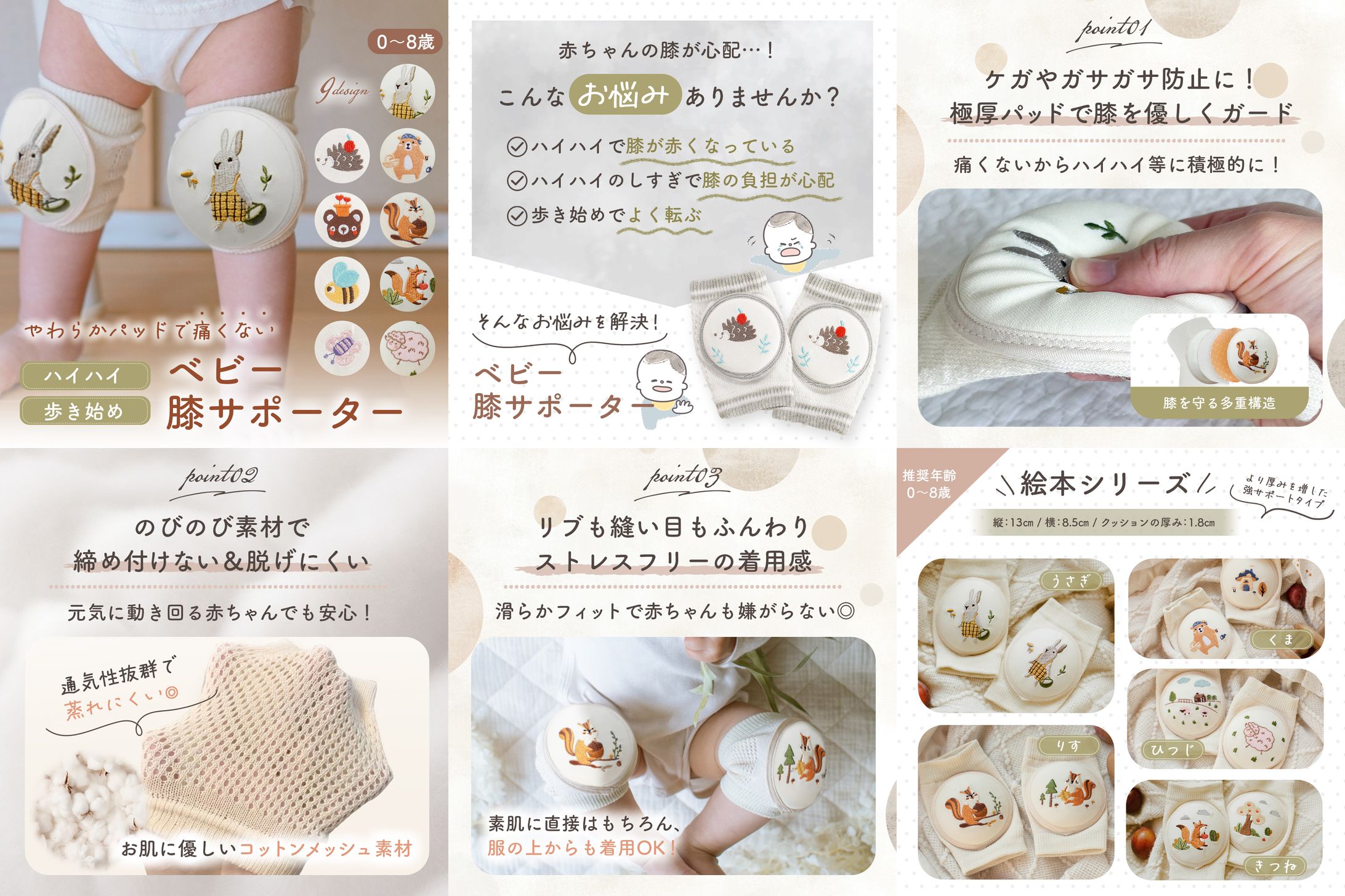 楽天商品画像(ベビー膝サポーター)-1